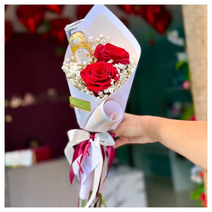 Arranjo Rose & Ferrero Rocher t3 ♡